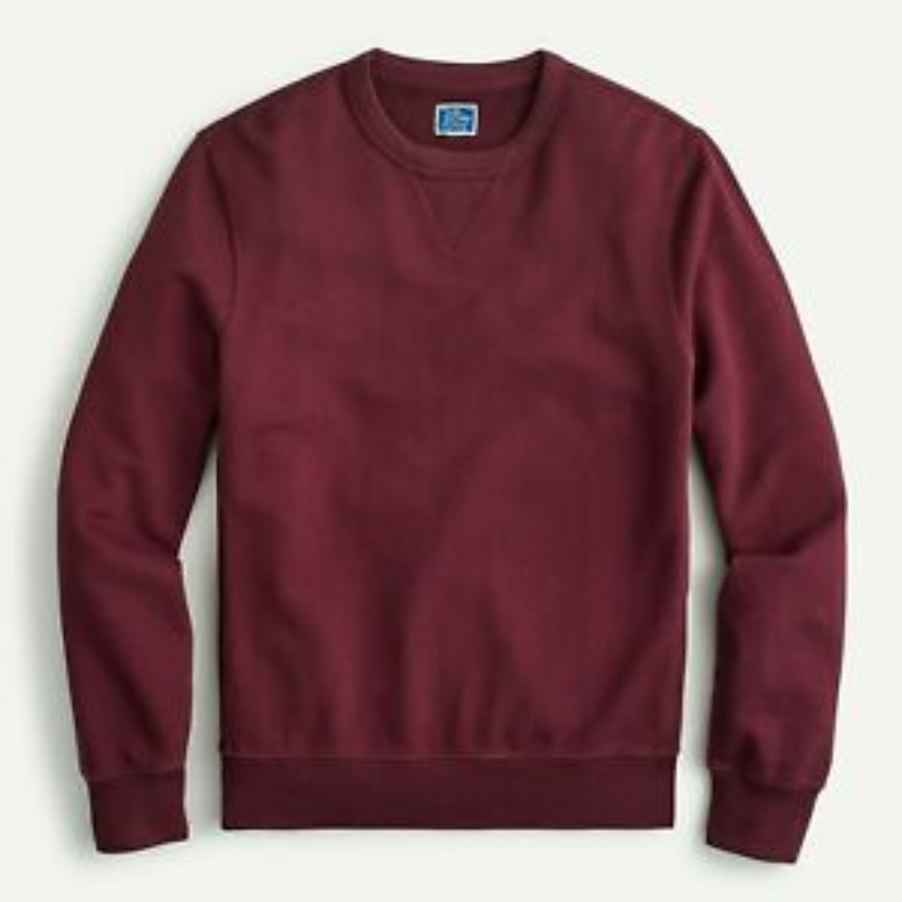 J Crew Maroon French Terry crewneck sweater - Small